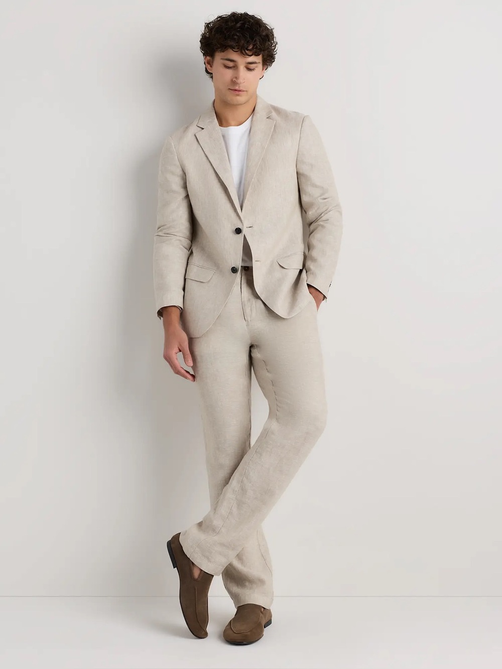 QUINCE 100% EUROPEAN LINEN BLAZER IN FLAX - Picture 10 of 11